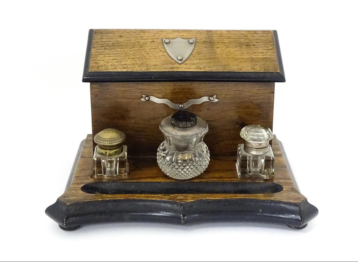 Antique Victorian Oak Desk Compendium 