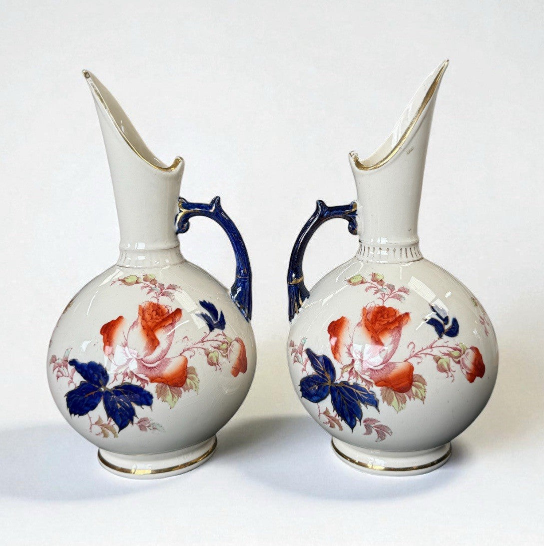 Pair Of Antique Ewers Possibly Mason