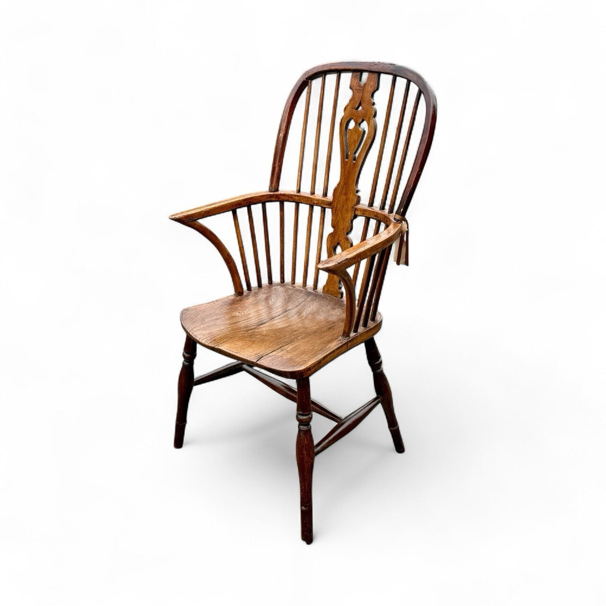Antique High Back Elm Windsor Chair 