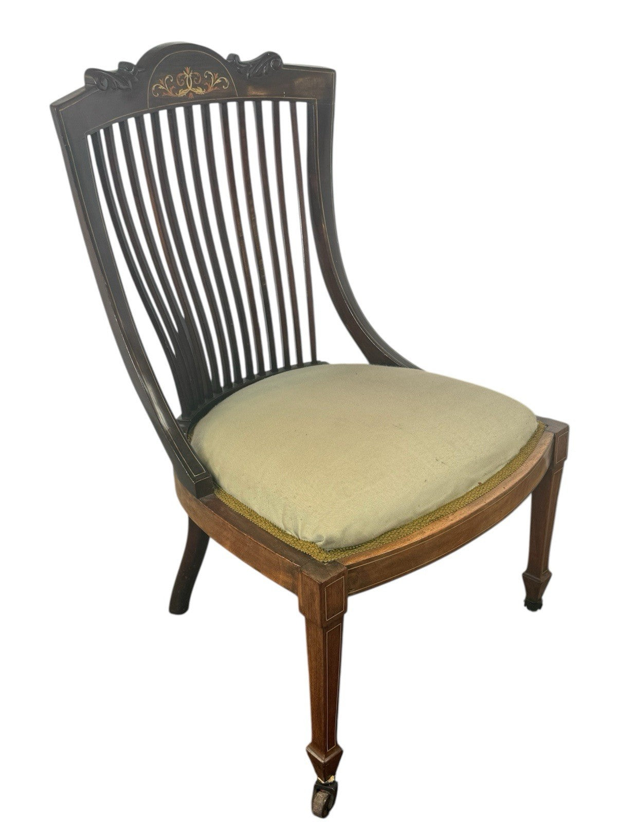 Antique Edwardian Mahogany Low Chair Bedroom