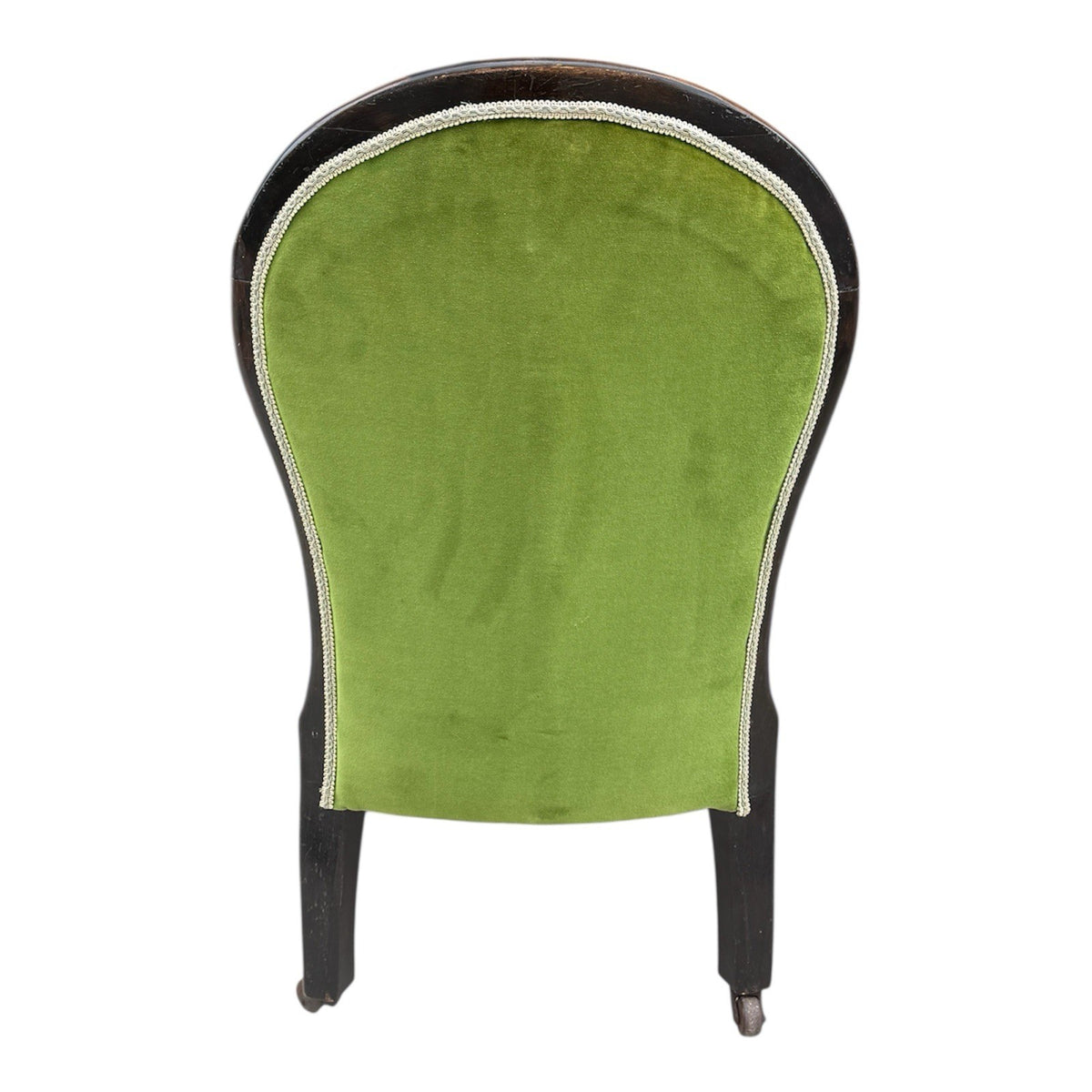 Antique Green Velvet Bedroom Chair 