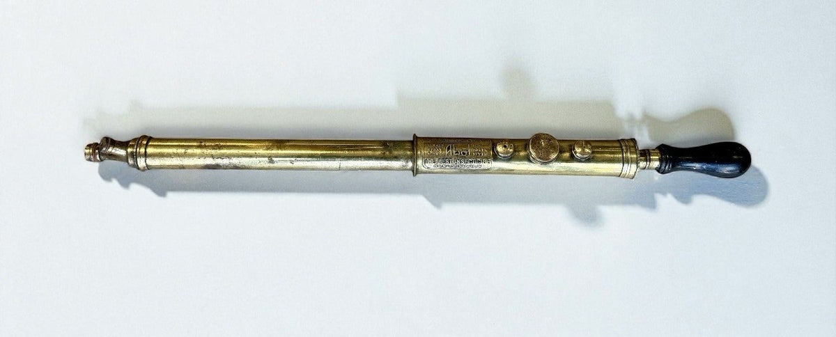 Vintage Abol Syringe No 6 Rose Garden Sprayer Brass Pump Display Wooden Handle