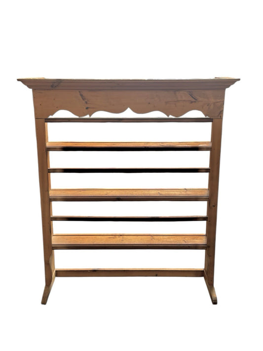 Pine Wall Hanging Plate Rack Vintage