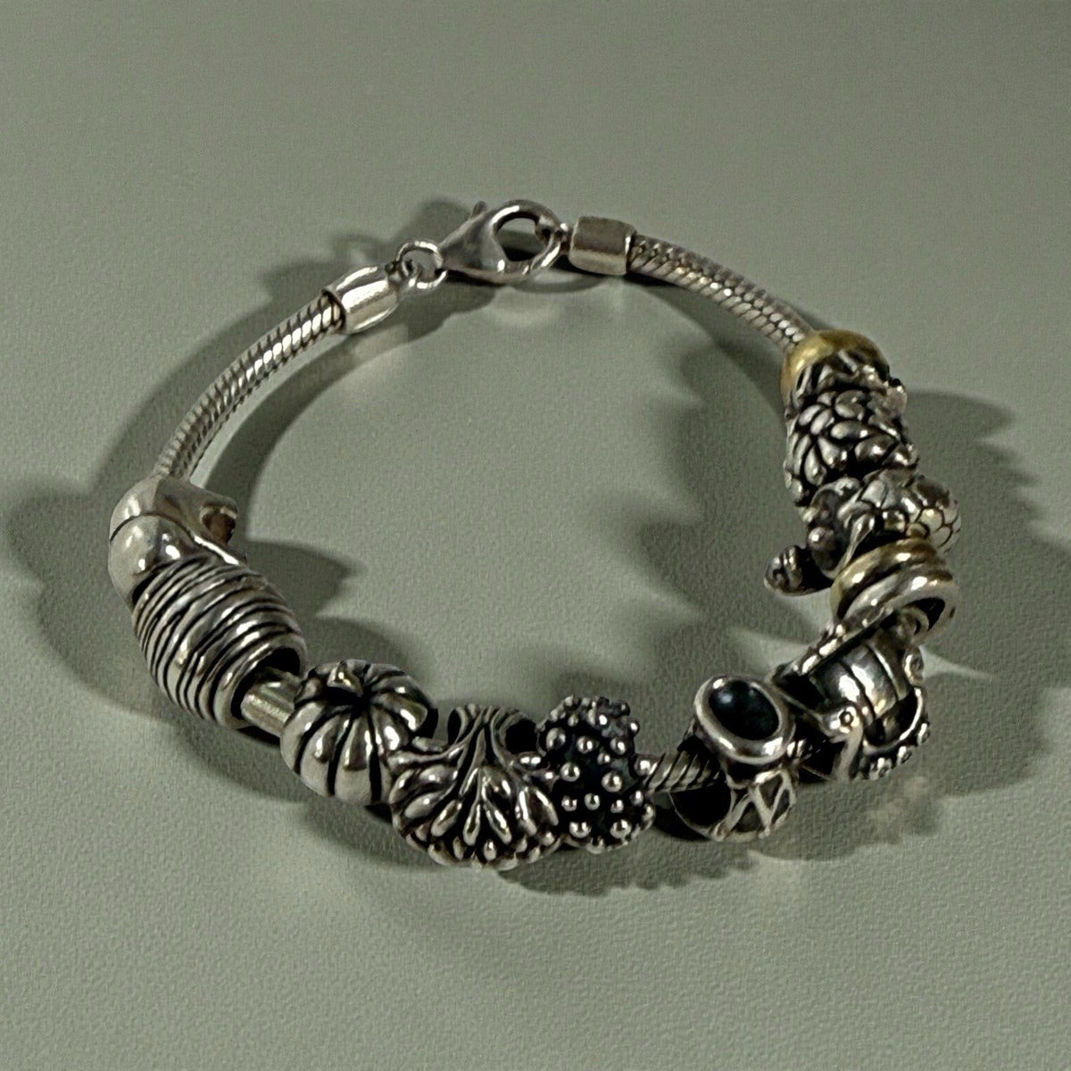 Silver 925 Charm Bracelet with 12 Charms Vintage Jewellery Sterling Gift