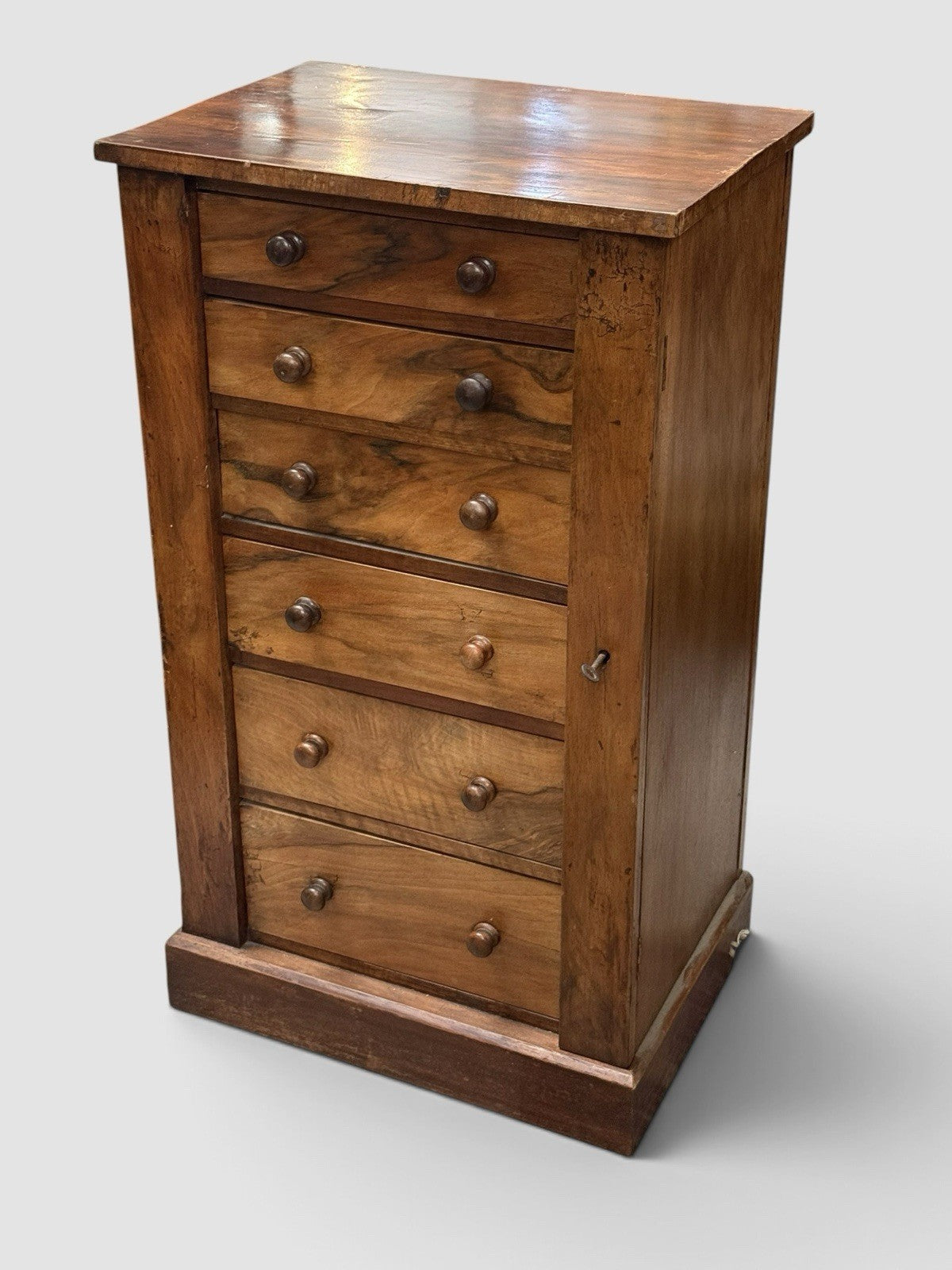 Antique Wellington Chest of Drawers Compact Bedroom Storage 