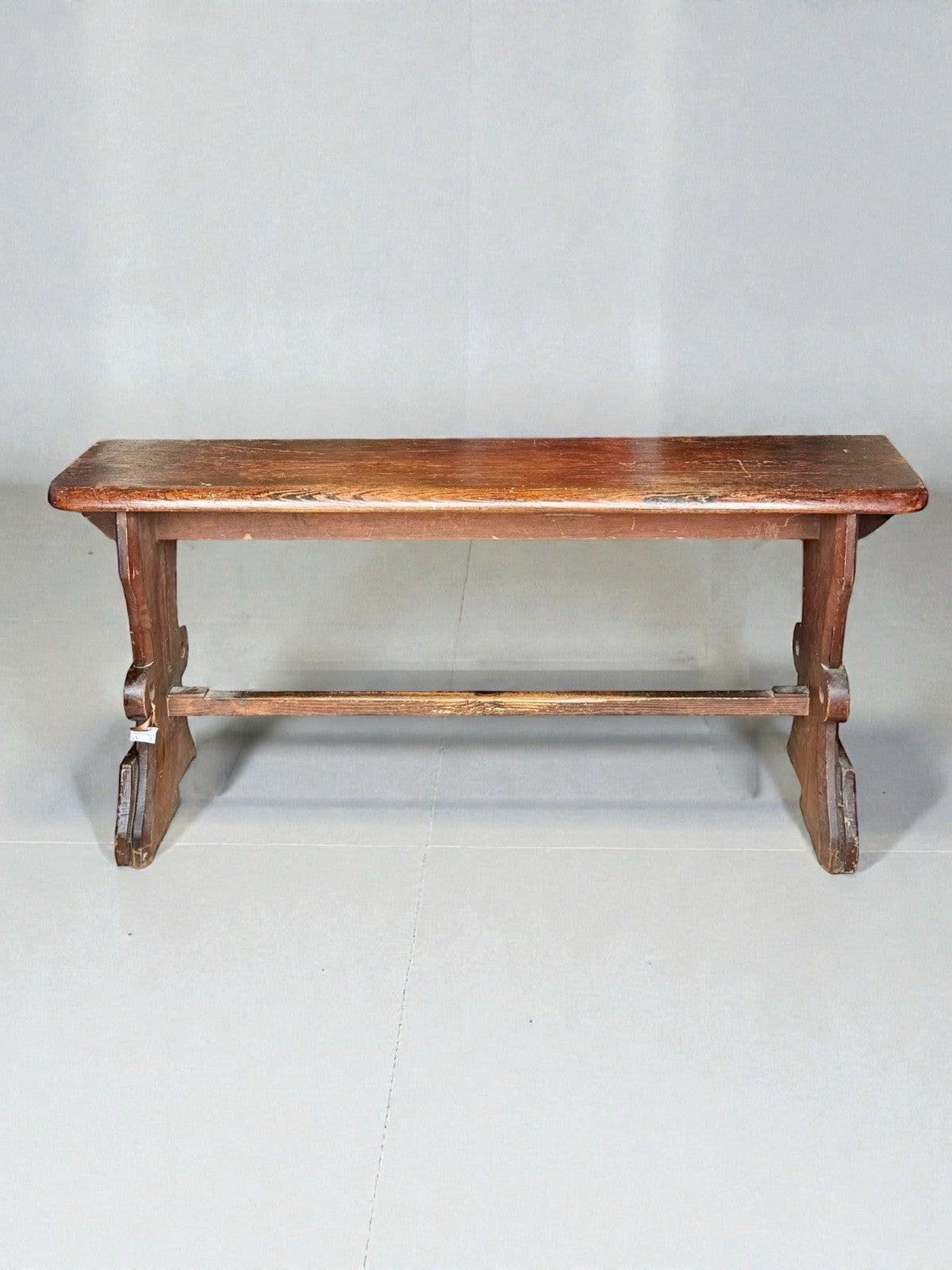Antique Pine Church Organist Bench Pew Seat Ecclesiastical Furniture