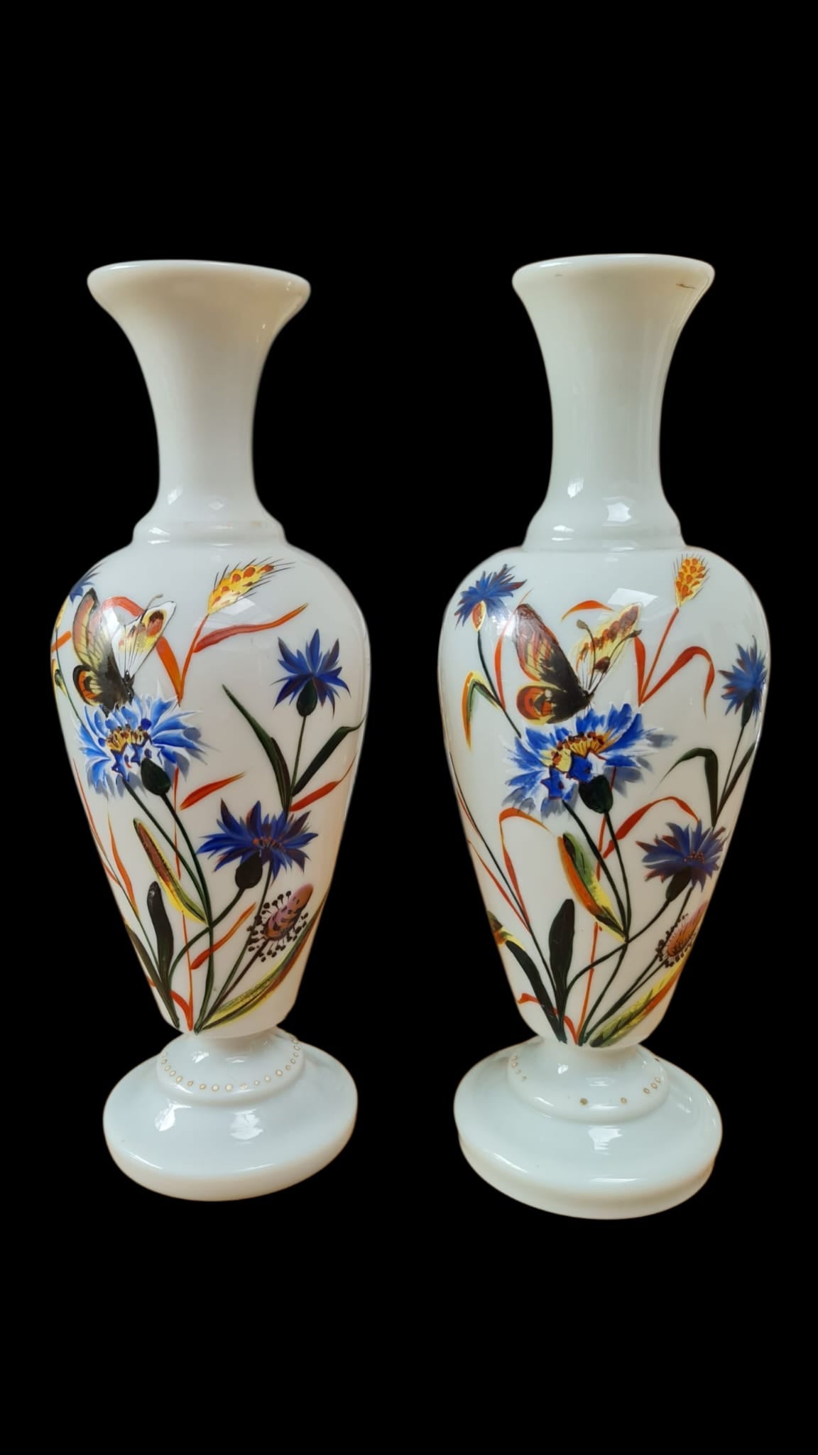 Victorian Uranium Glass Vases - Cow Shed Collective 