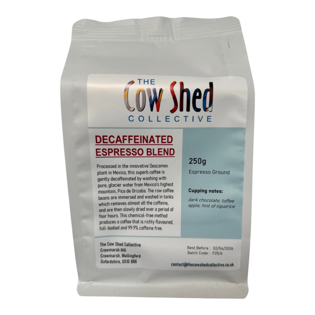 Decaffeinated Espresso Coffee - Cow Shed Collective 